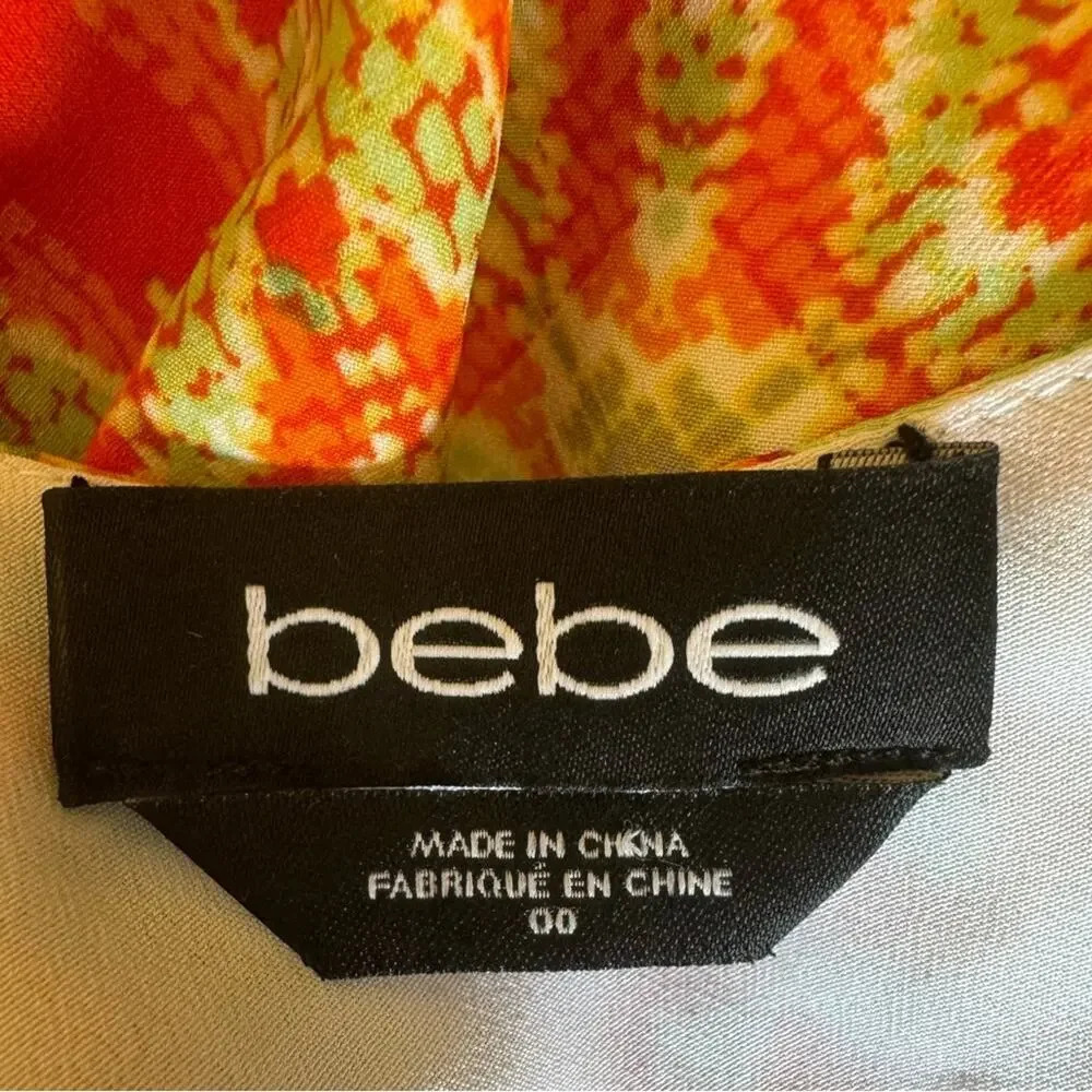 Bebe Y2k Colorful Abstract Boho Summer Romper, Si… - image 6